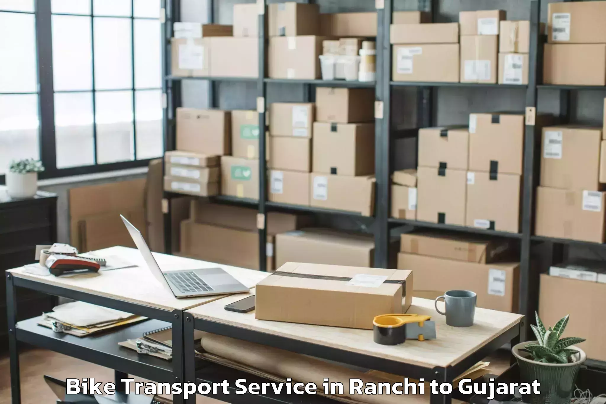 Easy Ranchi to Madhavpur Bike Transport Booking